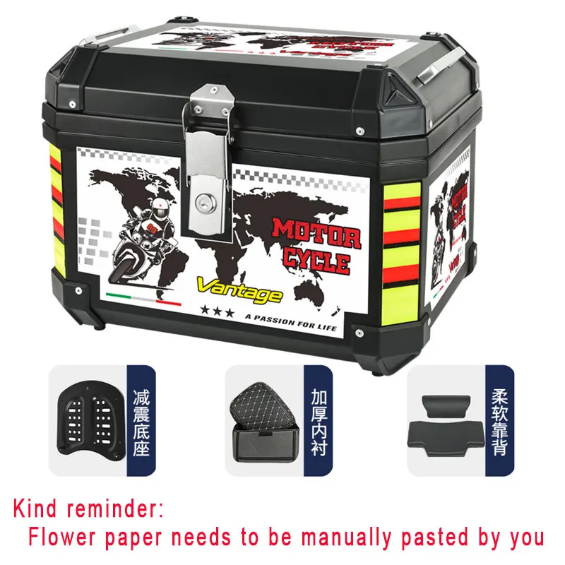 Big Motorcycle Trunk Waterproof Motorcycle Tail Bag 48L Rear Box 오토바이 리어백 Motorcycle Accessories Abs Box