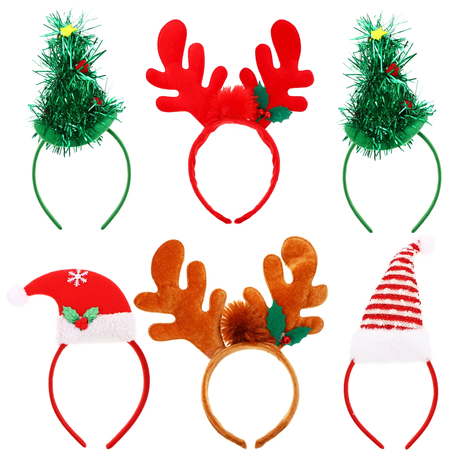 

6 Pcs Christmas Hair Accessories Lovely Fabric Headbands Kids Hair Hoop Elastic Durable Sewing Christmas Supplies