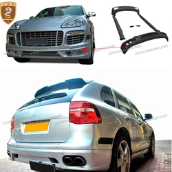 For Porsche-957 Cayenne 2008-2012 Modified Tech- Style Car Front Bumper Rear Diffuser Fog lamp side skirts Black ABS Body Kits