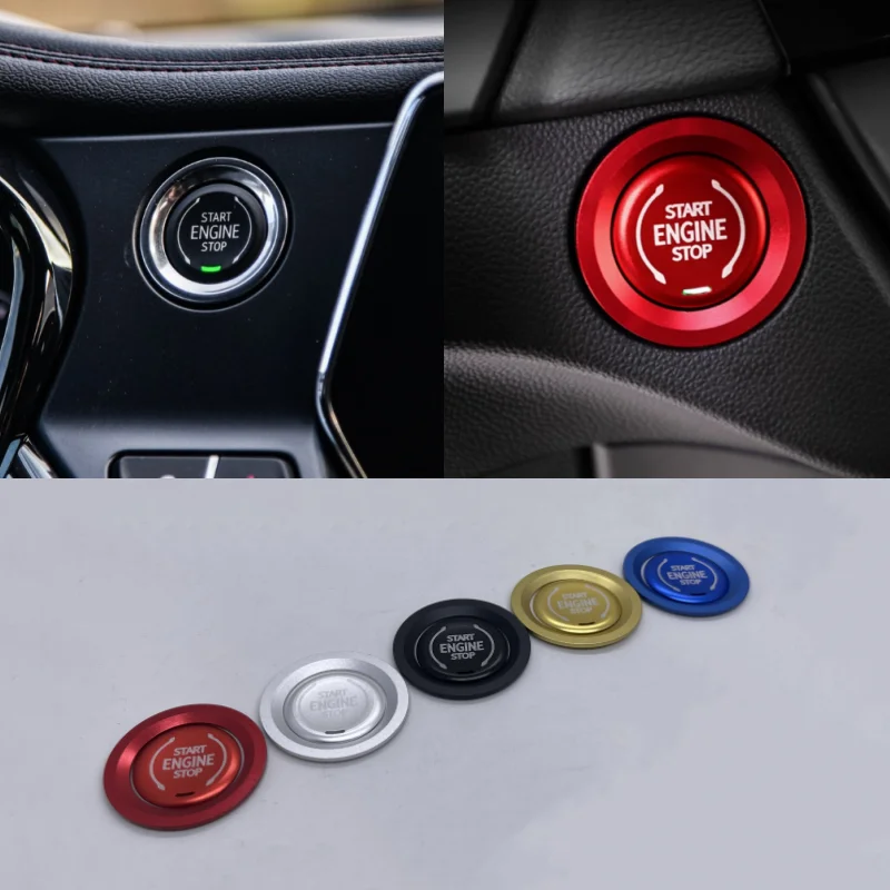 For Chevrolet 2019 2023 Blazer RS car cab one-button start ignition switch trim ring Metal protective frame glitter cover alumin