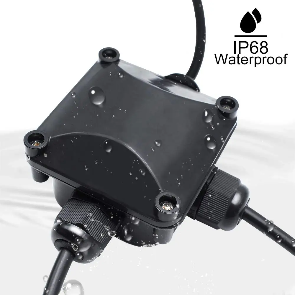 IP68 Electrical Cable Waterproof Connector T-Shape 3 4Pin 3 4 Way Outdoor Waterproof ABS Plastic Gland Electrical Junction Box