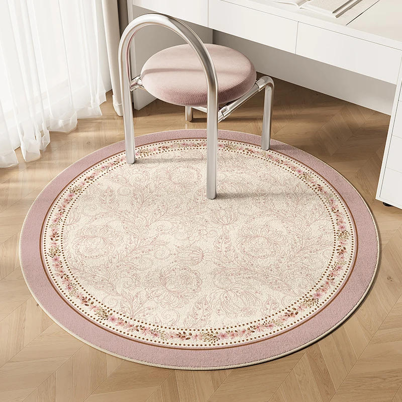 

American Bedroom Swivel Chair Round Carpet High End Coffee Table Sofa Non Slip Carpets Light Luxury Waterproof Anti Fouling Rug