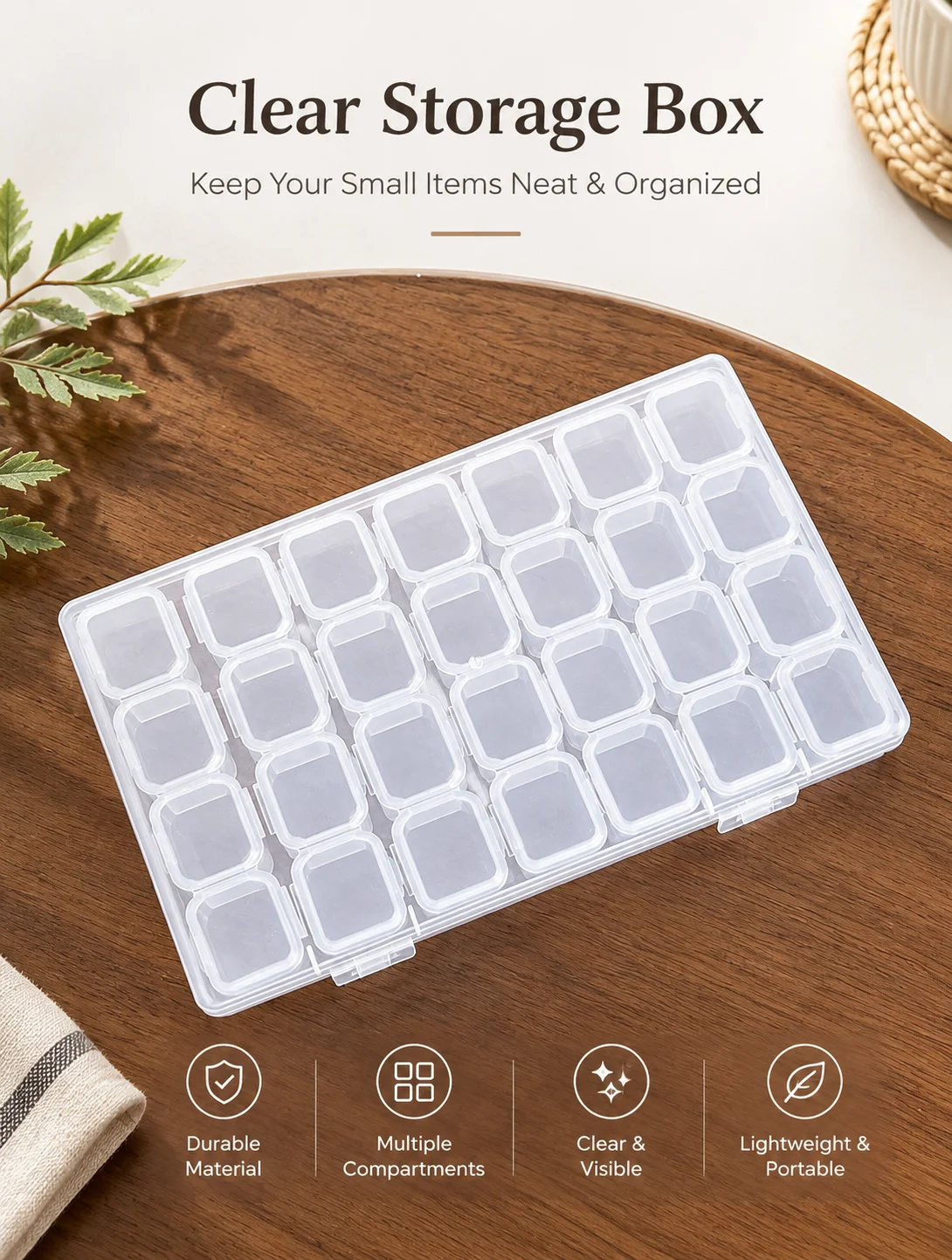 28 Grids Transparent Nail Art Storage Box Mini Rhinestone Organizer Jewelry Holder Portable Manicure Tool Case Salon Home - view 5