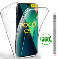 XiaomiPocoC75 Case 360° Front + Back Phone Shell For Xiaomi Poco C75 C 75 75C 5G Transparent Full Screen Cover PocoC75 6.88inch