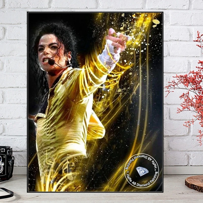 King Of Pop Michael Jackson Diamon Painting AB Full Square Drills Famous Dancer And Singer Mosaic Cross Stitch Room Decor