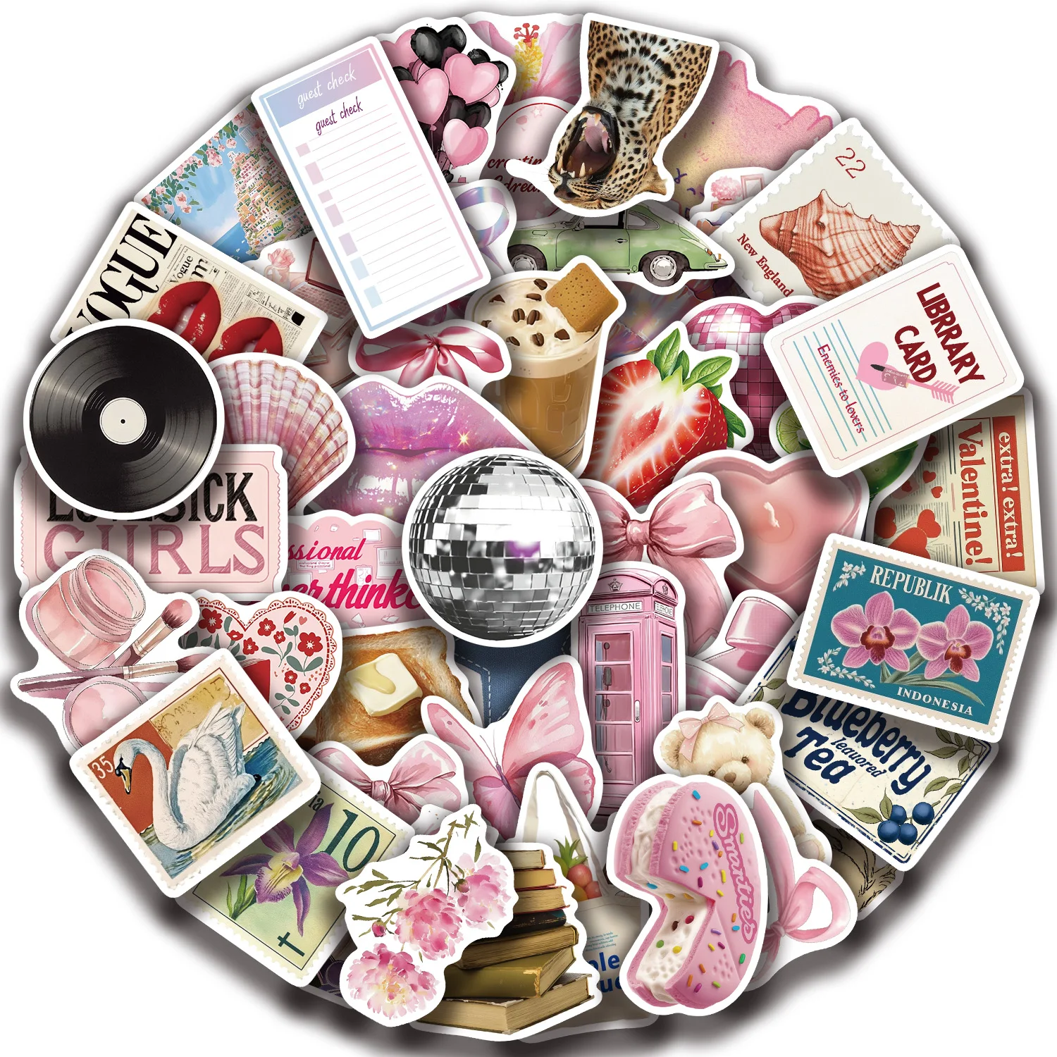 50pcs Garbage Diary Waste Aesthetics Sticker DIY Decoration Decals for Handbook Guitar Notebook Suitcase Computer Skateboard