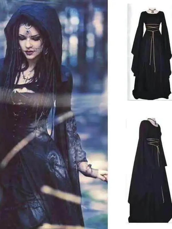 

Halloween Wizard Stage Performance Costume Women's Traditional Chinese Ethnic Wear Fairy Tale Theme Event Outfit
