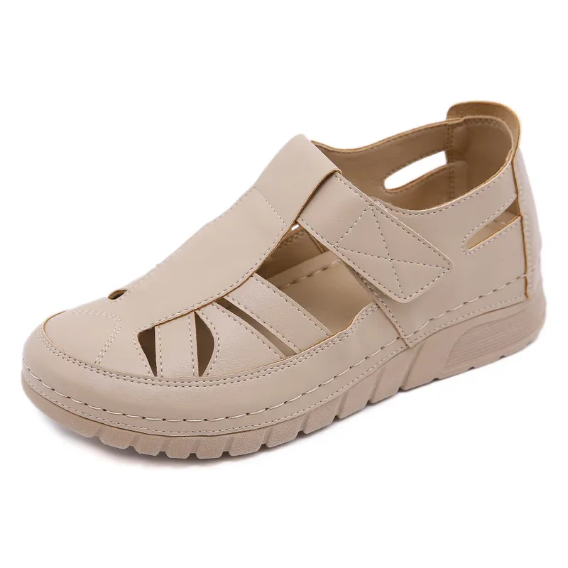BEYARNE Europe and the United States single shoes car wedges lightsome hollow out cool mom fall big yards