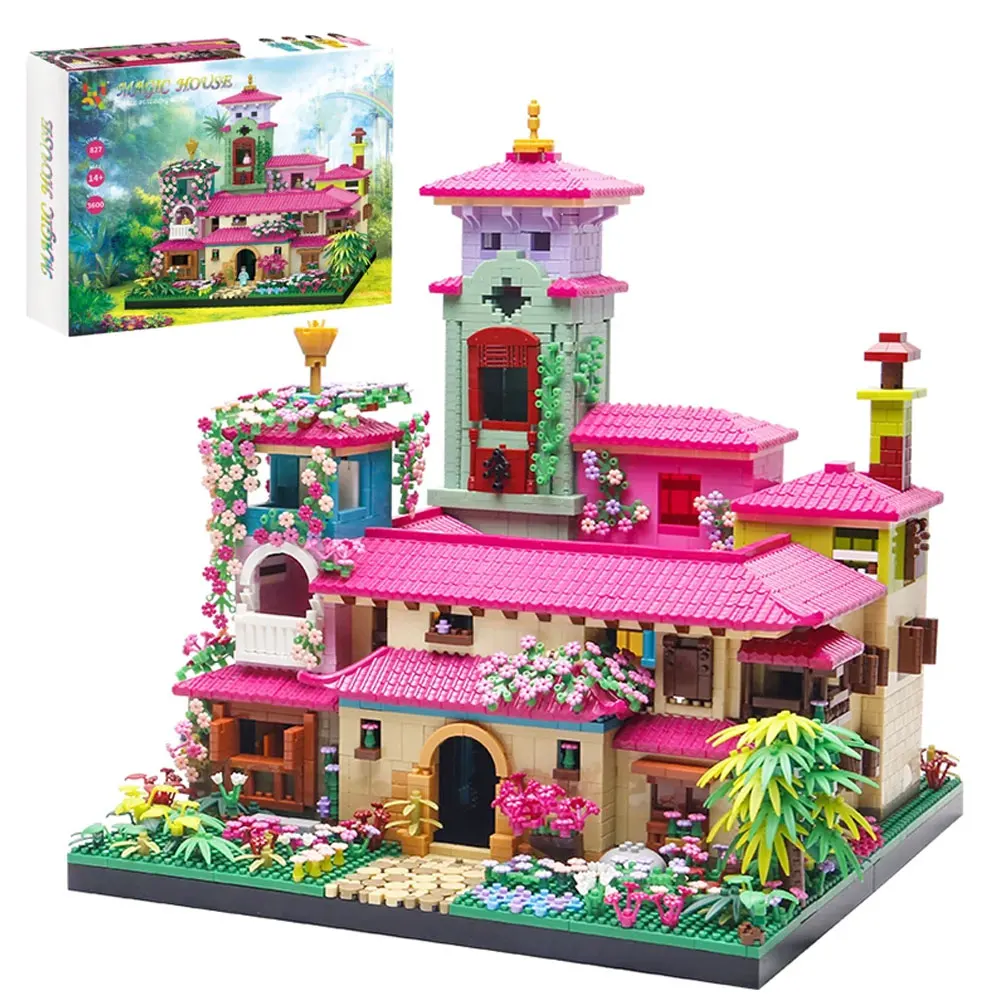 

3600PCS Princess Magic Castle House Building Blocks Sakura Wild Villa Assemble Diamond Bricks Toys Birthday Gifts For Girl Kids