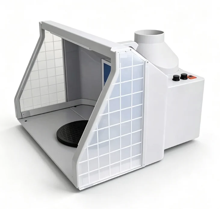 E420 D550 Airbrush Spray Booth Hobby Painting Station Fume Extractor Filter Ventilation Model Craft Oil Waste Tray Miniature