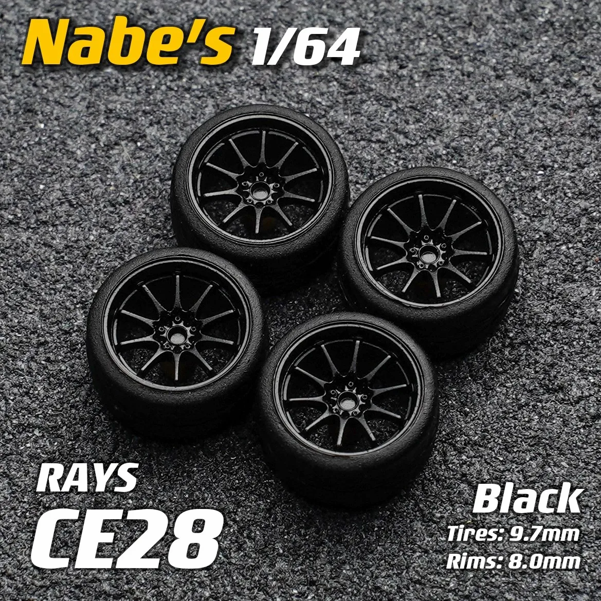 1/64 Car Model Nabes X Chika Marries Rays CE28N 9.7/8.9mm Modified MiniGT Hotwheels Wheel Hub
