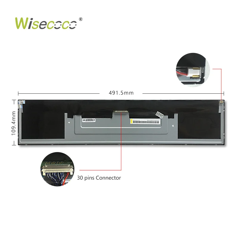 19 Inch 1920x360 Digital Signage LCD Display IPS Stretch Bar Display Gaming Console Supermarket Shelf Screen