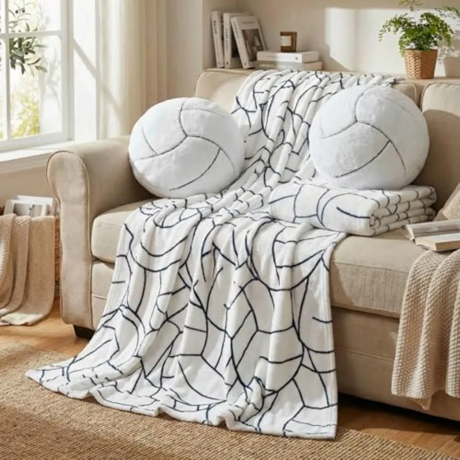 

Набор из 4 предметов: зимний комплект из пледа и подушек ко Дню святого Валентина - плед 50x60 см и 4 подушки, уютный спортивный плед для зимы