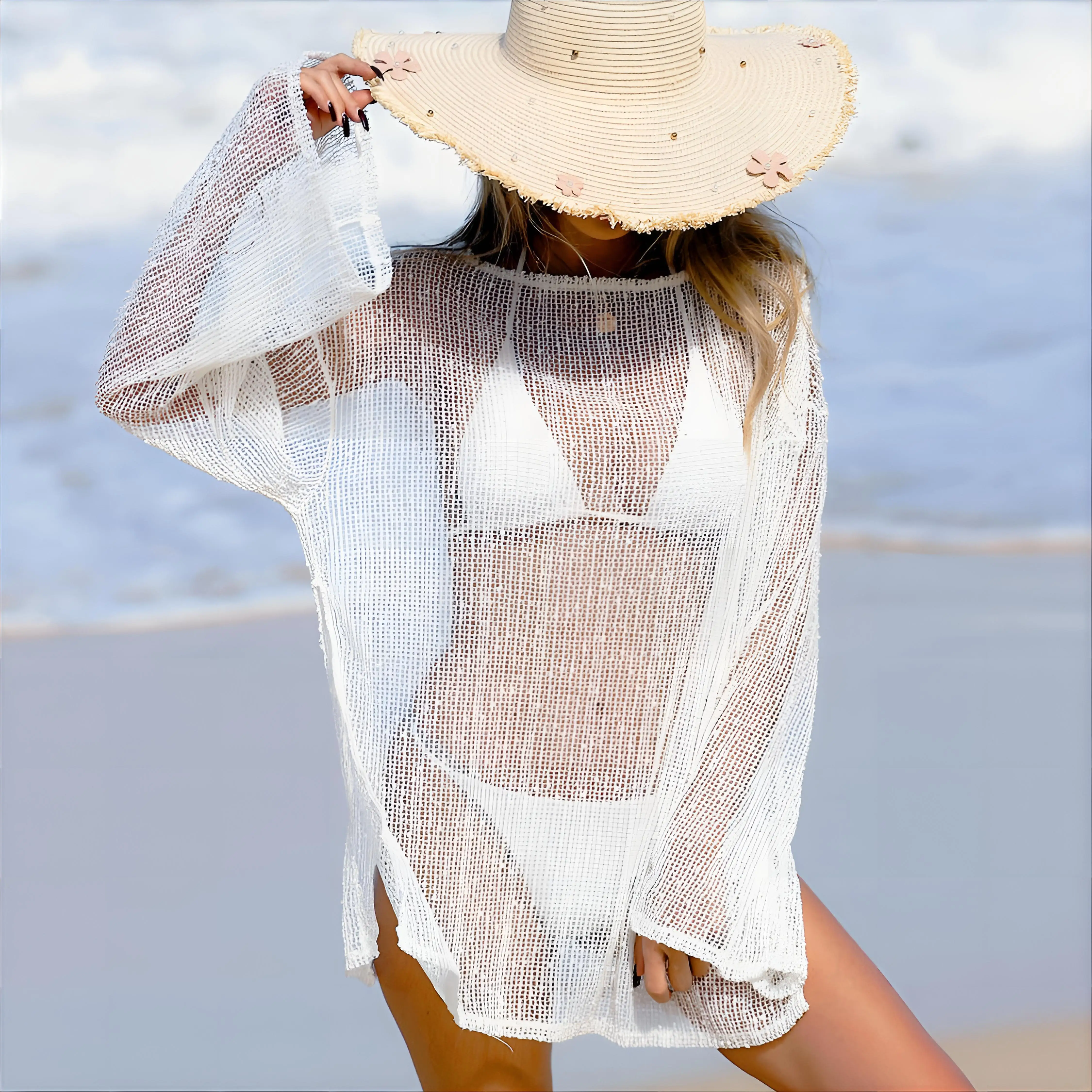 カバーアップ衣装 女性用 ポリネシア風 日本風 サロング モロッコ風 フォークドット柄 マルチ ソフト ハワイアン スリムフィット クロシェ キモノ タイガーガールズ