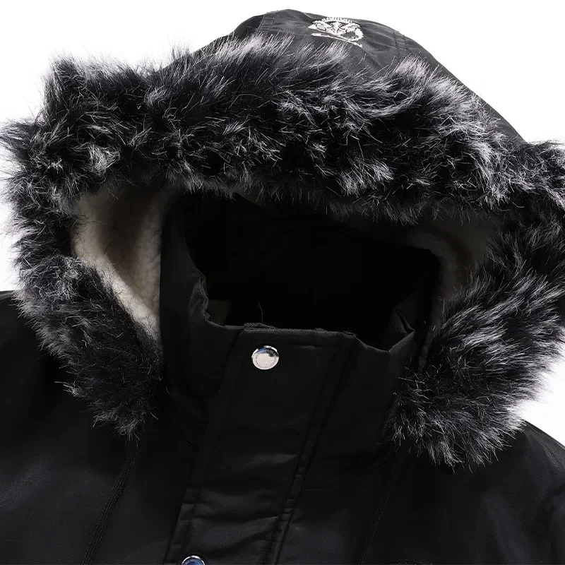 Men Winter Hooded Down Jackets Fleece Parkas Warm Coats New Male Outwear Casual Winter Coats Good Quality Men Slim Fit Jackets 4