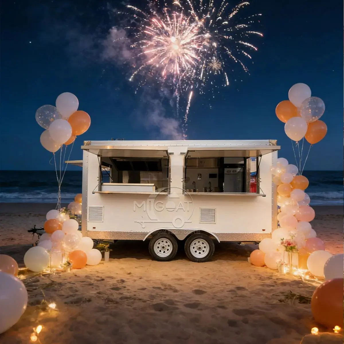 

Lightweight Stainless Steel Countertop Towable Food Truck Mobile Food Cart for Street Food & Ice Cream Business