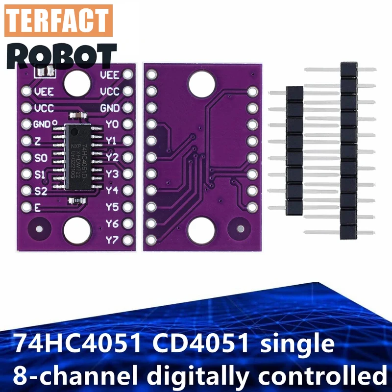 1PCS-20PCS TERFACT ROBOT 74HC4051 CD4051 Interruptores Eletrônicos Controlados Digitalmente de 8 Canais para Arduino