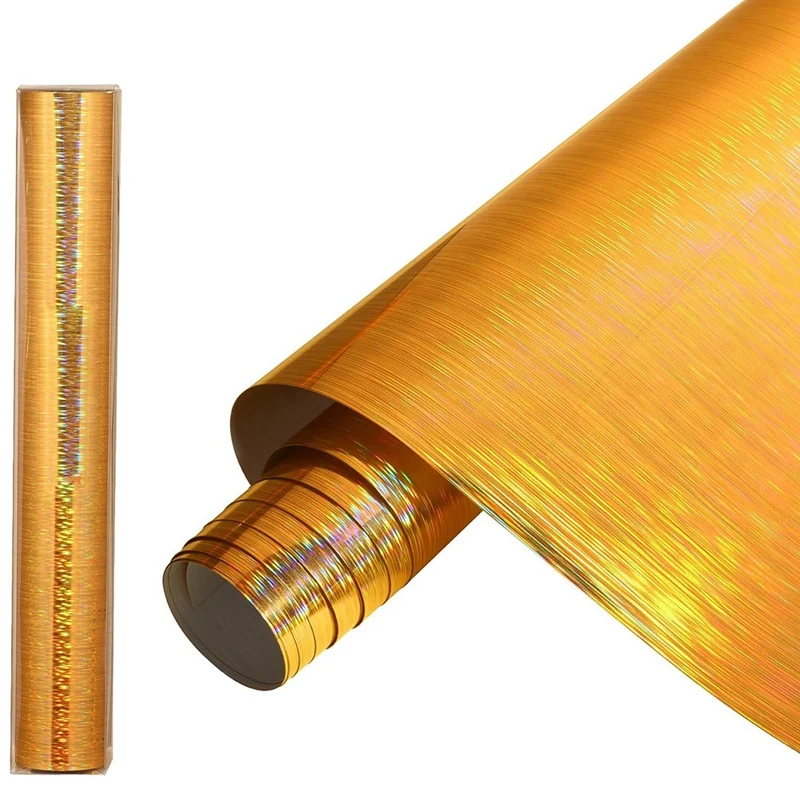 Metallic HTV - 12 Inches X 6Ft Roll Gold Heat Transfer Vinyl Self-Adhesive Heat Transfer Vinyl