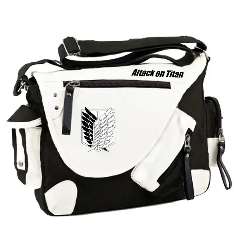 QQ8 Anime Peripheral Attack on Titan Crossbody Bag Secondary Dimension Single-Shoulder Bag Schoolbags for Boys and Girls5Lk￥