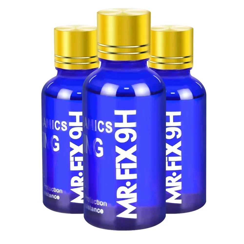 طقم طلاء زجاجي فائق للماء للسيارات ، معطف سيراميك سائل ، مواد بوليسيلوكسان ونانو ، سيراميك للسيارات ، 3 تيان ، 9 ساعات