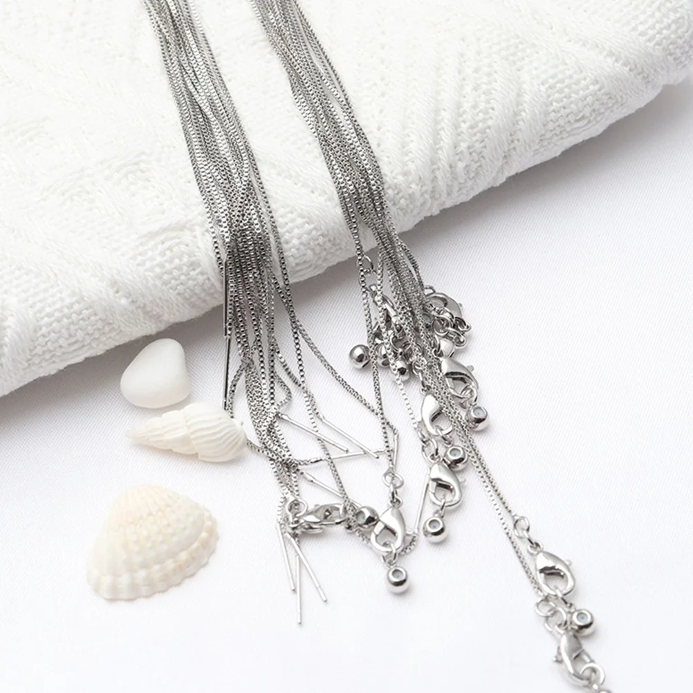 

5Pcs DIY Adjustable Necklaces 18Inch White Chains Jewelry Making Necklace Chain Accessories