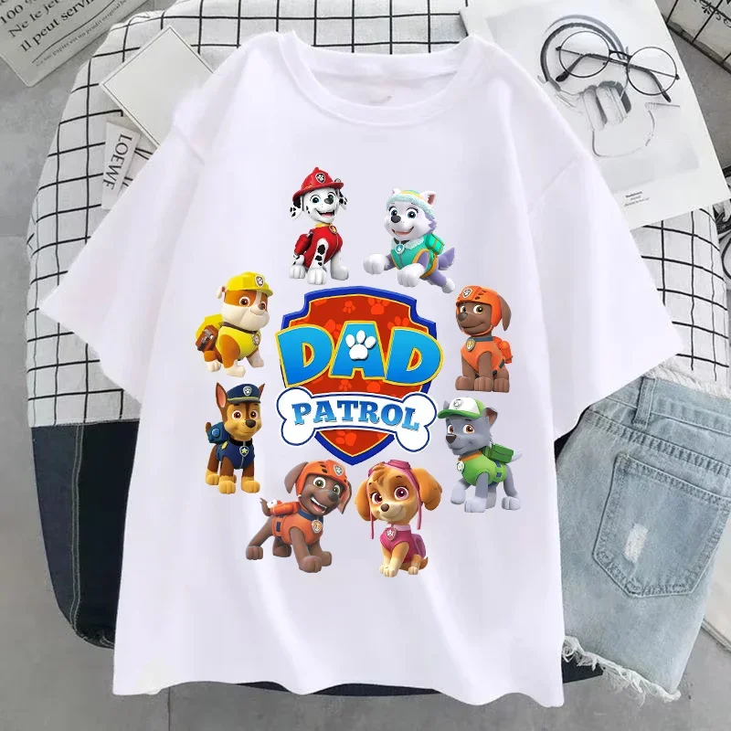 

Новая футболка «Щенячий патруль» для женщин и мужчин, одежда для мамы и папы, одинаковые модные одинаковые модные футболки с короткими рукавами в стиле аниме, летняя одежда, футболки Y2k Tops