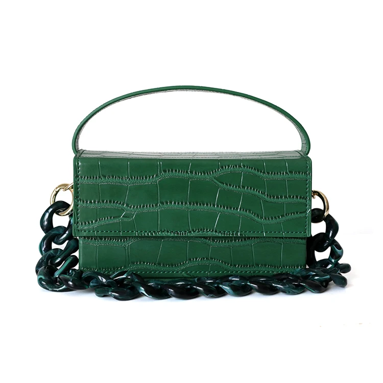 

2024 Luxury Diy Acrylic Chain Box Handbag Fashion Clutch Hand Bags for Women with Mirror Vintage Genuine Leather Box Tote Bag