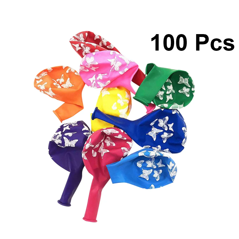 

100 Pcs Butterfly Balloon Wedding Balloons Emulsion Latex Colorful Party Regular