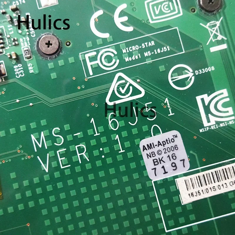 Hulics Used MS-16J51 For MSI GE62 GE72 MS-16J5 Notebook Motherboard SR2FQ CPU I7-6700HQ Laptop Mainboard N16P-GX-A2