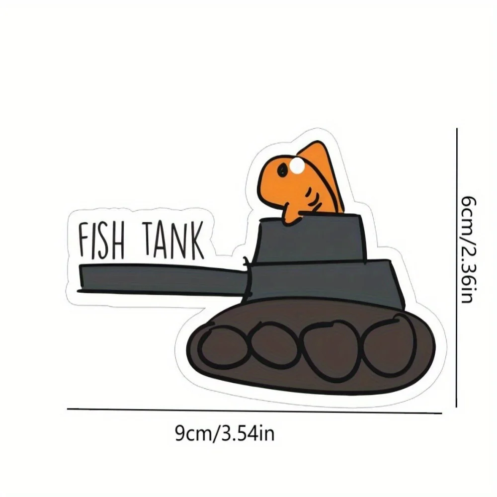 Fish Driving Tank Car Scent Hanger - Contrast Cute Military Style, Mirror Vent Hanging, Lasting Fragrance