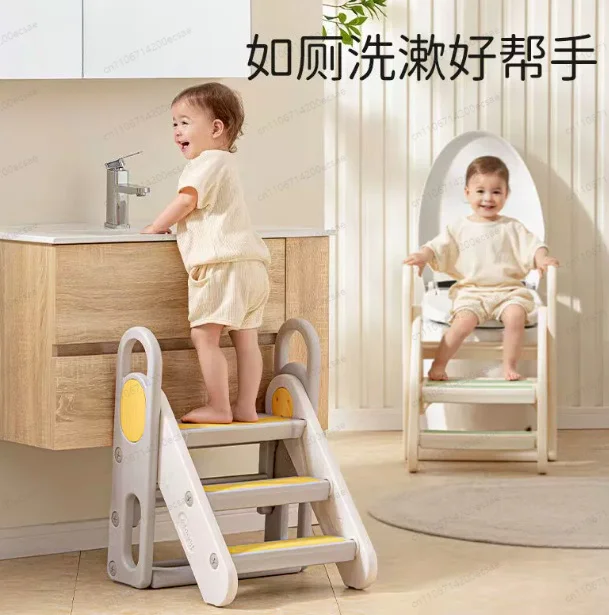 

Learning Tower Kids Step Stool, Grooming Baby Hand Washing Toilet Steps for Kids, Foldable Anti Slip Stepping Toilet Stools