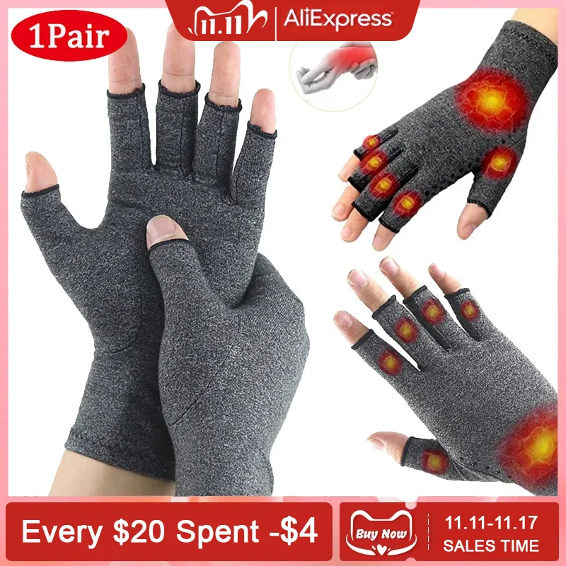 Guantes de compresión para artritis, muñequera de algodón para alivio del dolor en las articulaciones, pulsera de terapia para hombres y mujeres