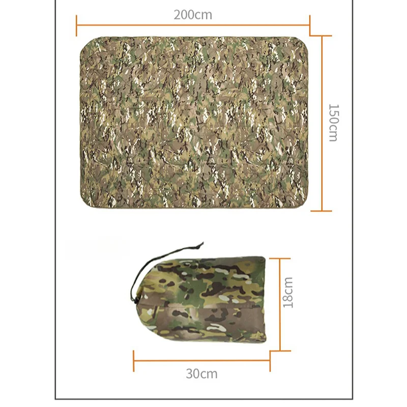 Outdoor camping emergency folding camouflage quilt, noon sleeping blanket multifunctional warm insulation blanket mat