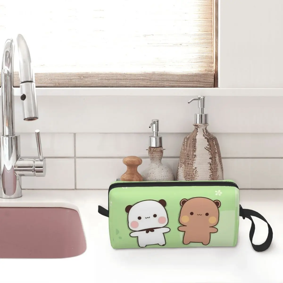 Green Bubu Dudu Panda Baby Bears Makeup Bag Large Cosmetic Bag Men Women Toiletry Bags Dopp Kit