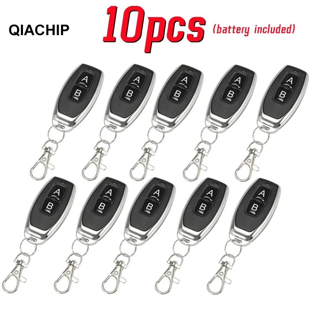 10pcs 433MHZ Remote Control 2 Channel EV1527 Transmitter Momentary Mode Self Locking Switch Relay Interlock Garage Door Keychain