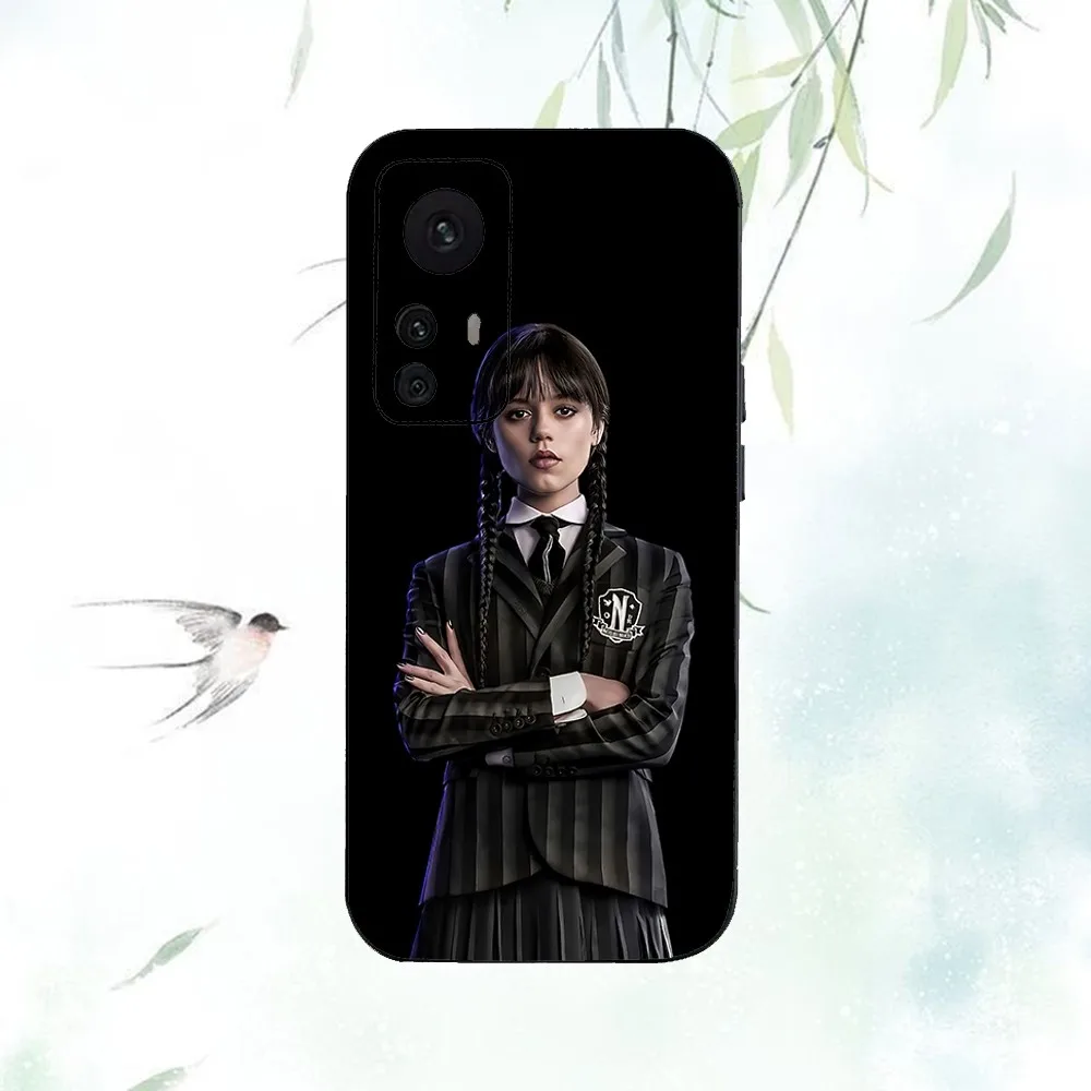 W-Wednesdaies Anime A-Addams Phone Case For Xiaomi 11 Redmi Note 11 5G 8T 9A 9 10T Note8Pro Note9 12SUltra Black Case image 4