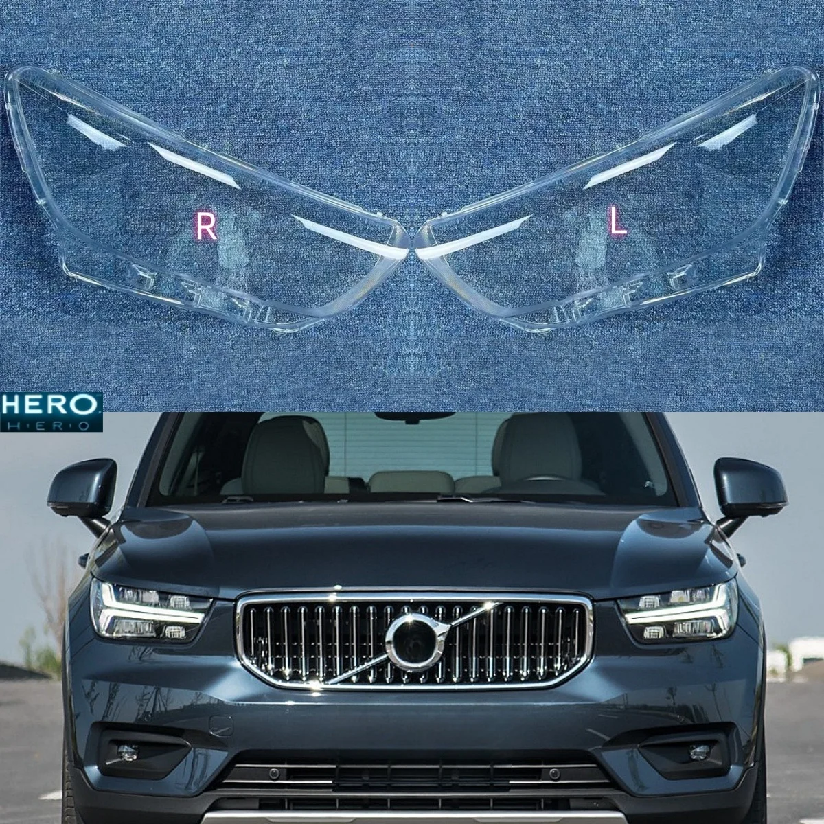 

Для Volvo XC40 2020 2021 2022, автомобильные аксессуары, прозрачный абажур, крышка фары, линза из плексигласа