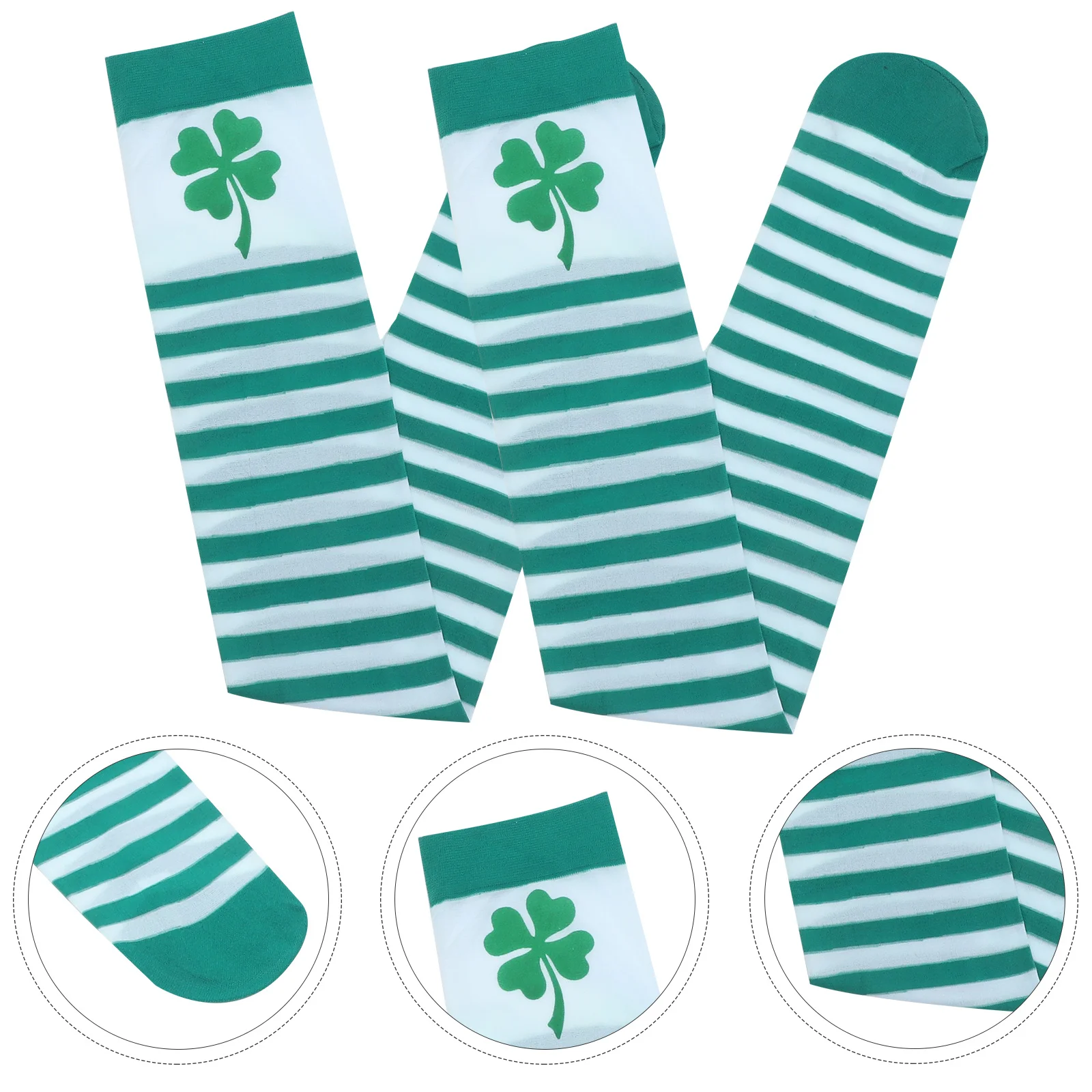 

1Pair Socks Classic Stripe Design Thigh High Stockings Smooth Comfortable Fit Perfect for Mini Skirts Shorts