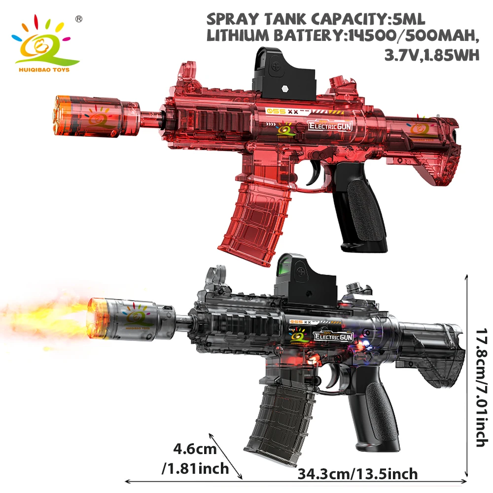 HUIQIBAO Electric Smoke Light M416 Rifle Gun Toy With Light Linkage Gun Outdoor Holiday Christmas gifts for Adult Boys