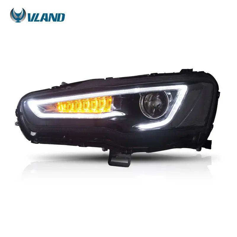 VLAND Headlights LED Sequential Turn Signal & Demon Eyes Headlamp 2008-2017 For Mitsubishi Galant/Lancer Audi A5 Style Auto Part