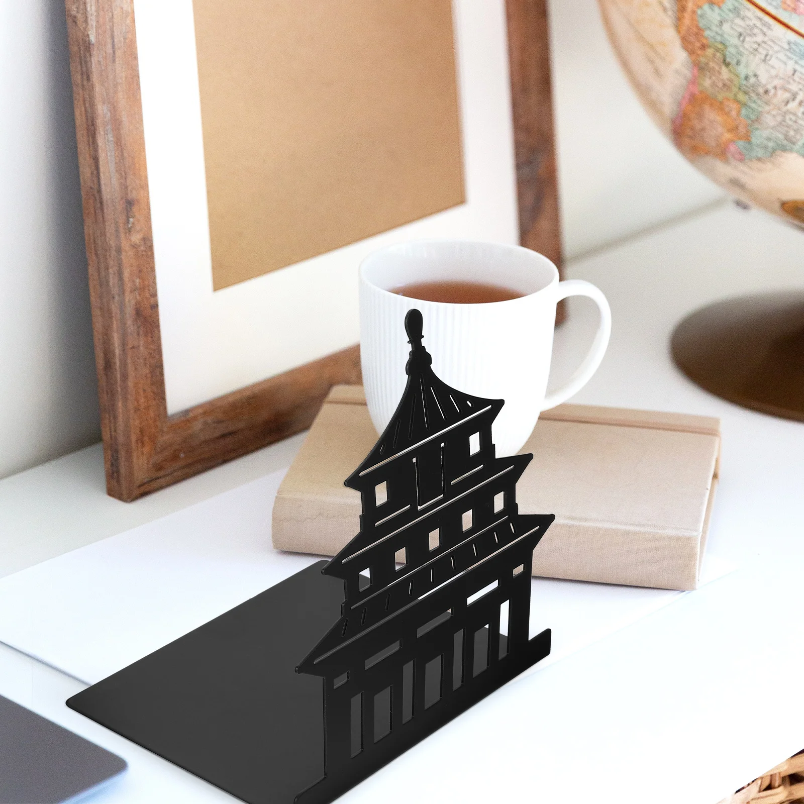 Fermalibri in metallo per scaffali Supporto Design minimalista Robusto organizzatore di libri Supporto per file da tavolo Estremità di libri di lettura