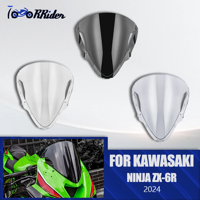 

Переднее лобовое стекло для Kawasaki NINJA ZX-6R 2024, ветровой дефлектор для мотоцикла, дефлекторы воздушного потока, аксессуары для ПК