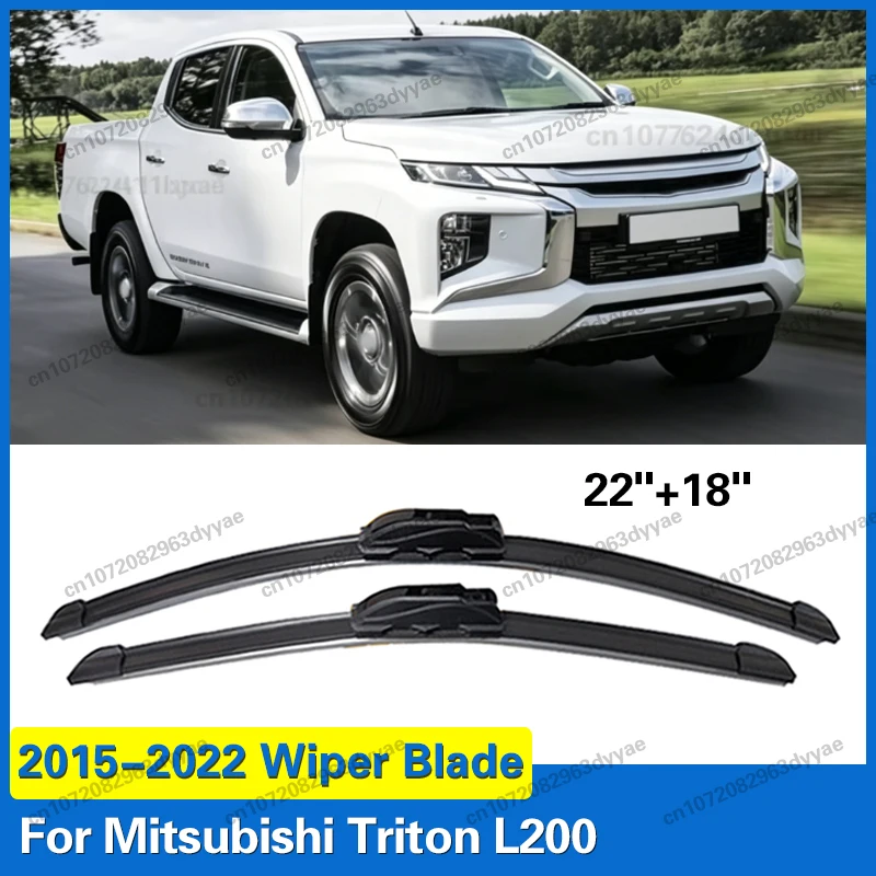 

2pcs Front Windscreen Wipers Double Rubber Wiper Blades For Mitsubishi Triton L200 2015 - 2022 Car Accessories 22"+18"