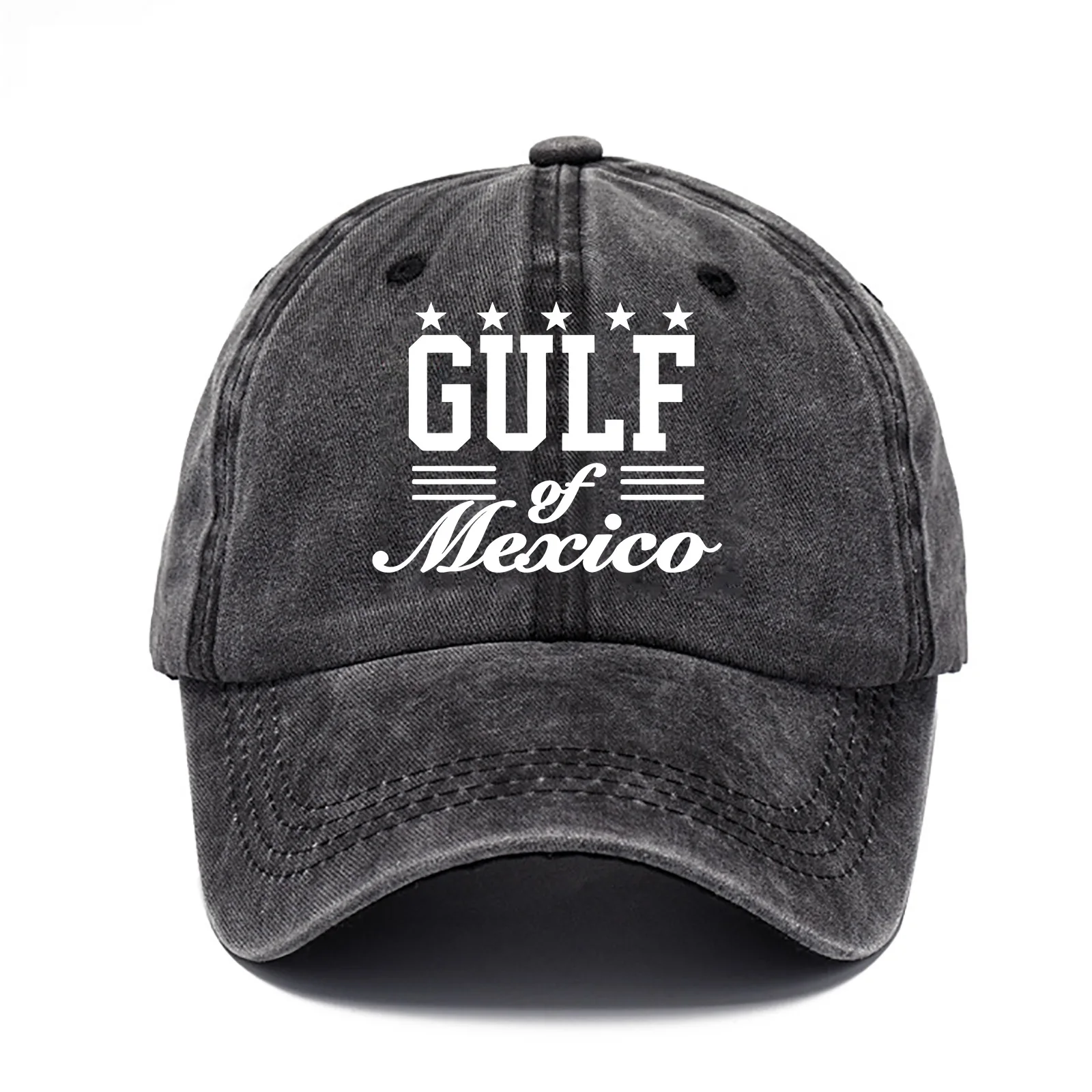 

GULF of Mexico Vintage Washed Baseball Cap for Men Women Unisex Adjustable Cotton Dad Hat Patriotic Retro Style