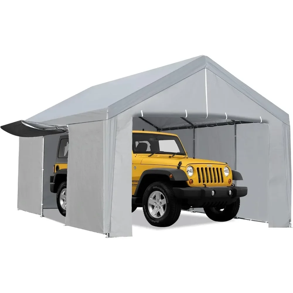 

13x20 Ft Carport Garage With Removable Sidewalls
