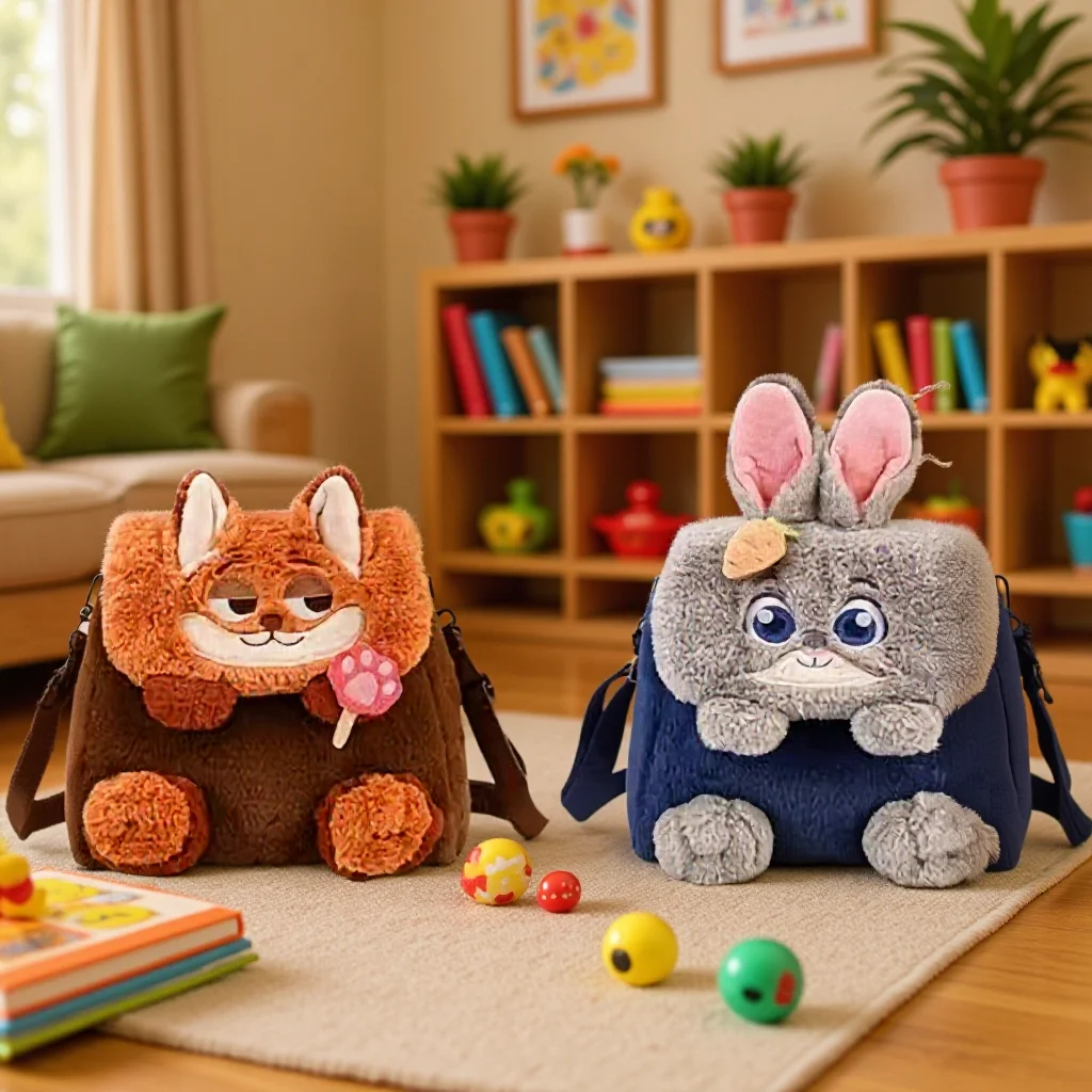 

Высокомодные плюшевые сумки Disney Zootopia, милые фигурки кукол, сумки через плечо Judy на одно плечо, рюкзаки с героями мультфильмов Nick