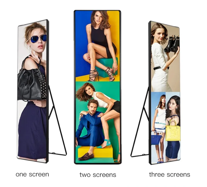 Moveable Indoor Advertising Banner  P2 High Brightness Digital LED Poster Display Screen