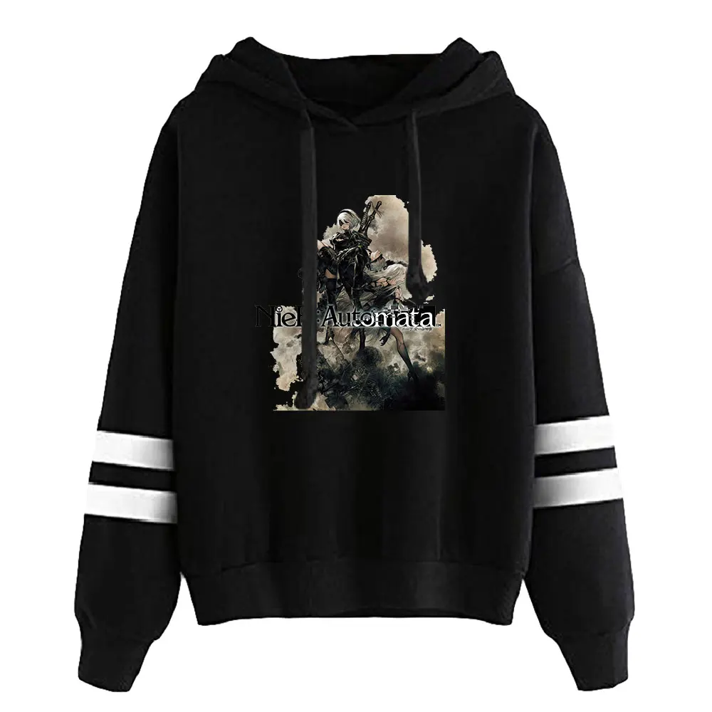 

Game NieR Automata Hoodie Unisex Pocketless Parallel Bars Sleeve Streetwear Women Men Sweatshirt Harajuku Clothes