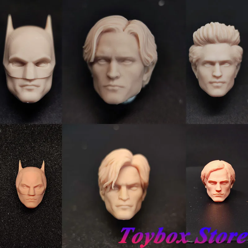 1/12 Robert Pattinson Vampire Movie Detective Comics Dark Black Series Super Hero Batman White Model Head Sculpt For ML Mezco