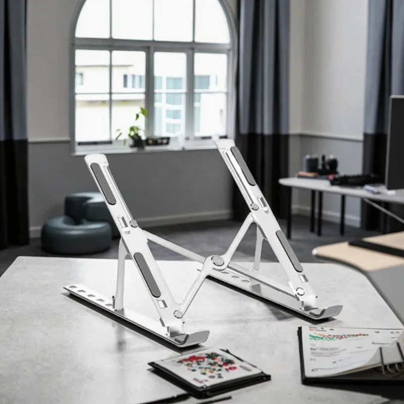 

Portable Cooling Laptop Stand Aluminum Alloy Metal Lifting Folding Stand